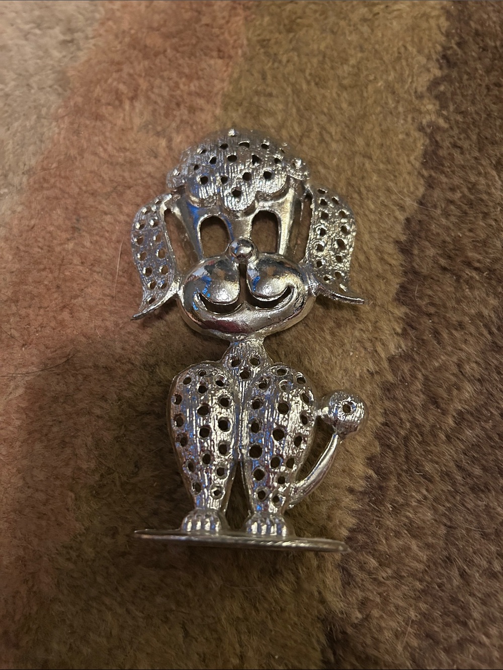 Vintage Silver-tone Poodle earring holder